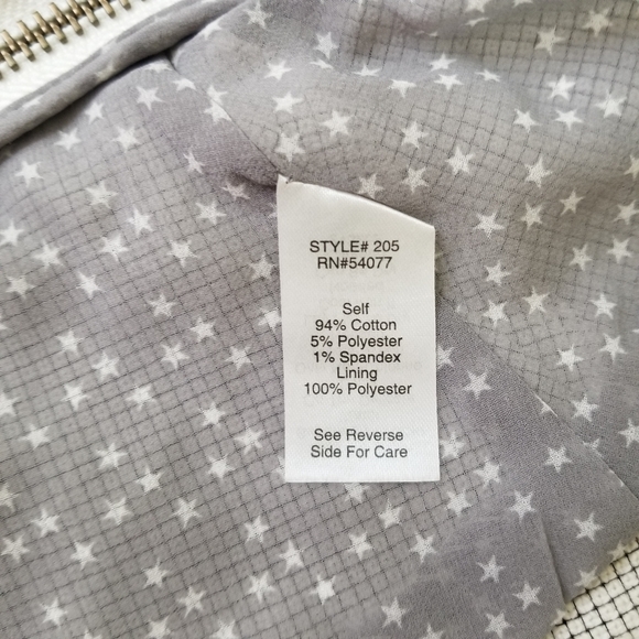 CAbi Women's Cotton Blend White Jacket with Black Accents - Picture 5 of 8